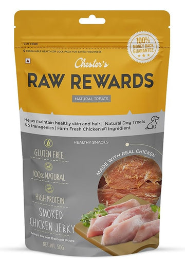 Chester’s : Raw Rewards Smoked Chicken Jerky Natural Dog Treats